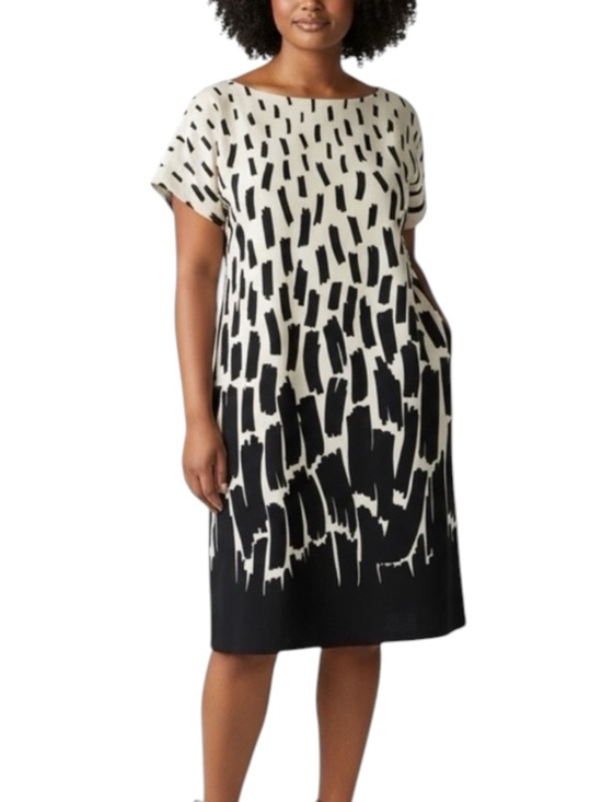 Tahari ASL Dresses & Skirts - TAHARI ASL Arthur S. Levine Boxy Shift Dress in Black/Cream Design Size 8